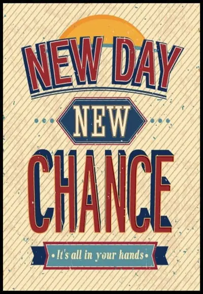 Placa Decorativa New Day New Chance