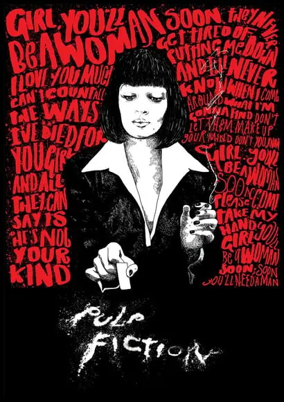Placa Decorativa Pulp Fiction Desenho
