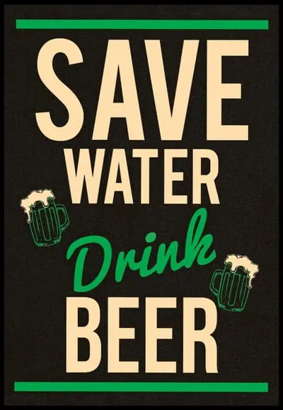 Placa Decorativa Save Water Drink Beer