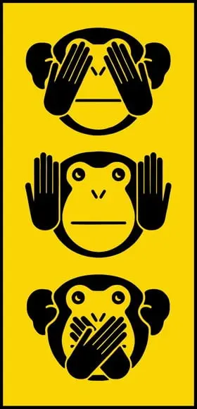 Placa Decorativa Três Macacos Sábios