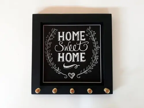 Porta Chaves Home Sweet Home 5 Ganchos