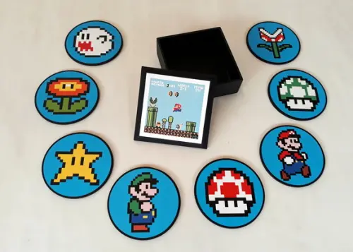 Porta Copos Super Mario Pixel