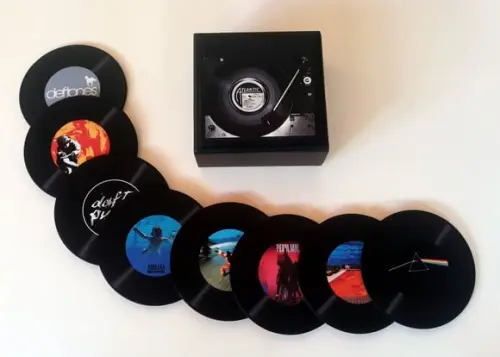 Porta Copos Vinil Single Capas Rock