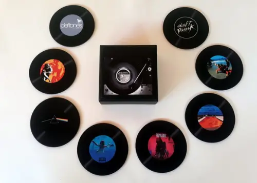 Porta Copos Vinil Single Capas Rock
