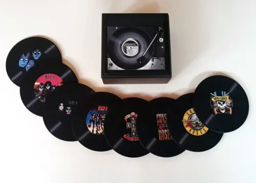Porta Copos Vinil Single Kiss e Guns