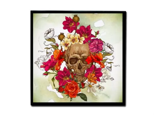 Quadro Caveira com Flores