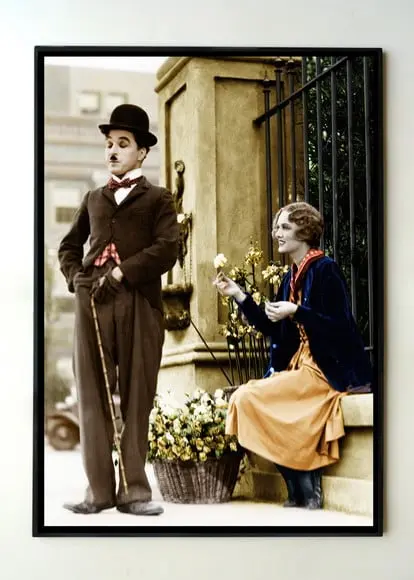 Quadro Charles Chaplin Luzes da Cidade (colorido)