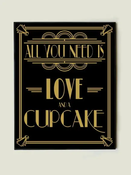 Quadro de Frase All You Need Is Love And Cupcake