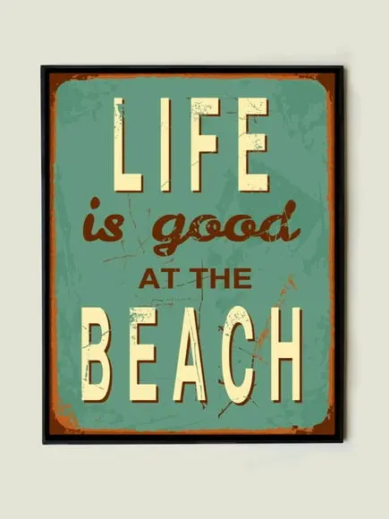 Quadro frase Life is good (verde)