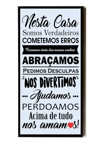 Quadro frase Nesta Casa