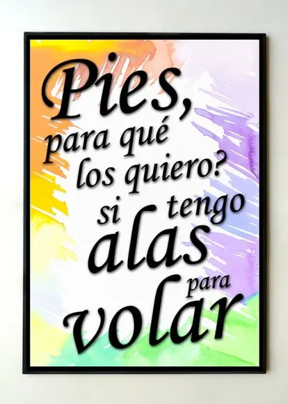 Quadro Frase Frida Aquarela 2