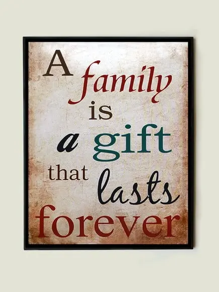 Quadro frase Family is a Gift
