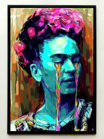 Quadro Frida Kahlo chorando