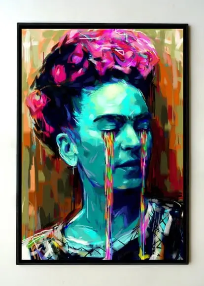 Quadro Frida Kahlo chorando