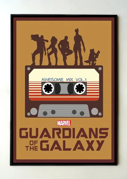 Quadro Guardiões da Galaxia Minimalista 03
