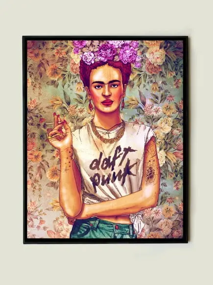 Quadro Frida Kahlo Daft Punk