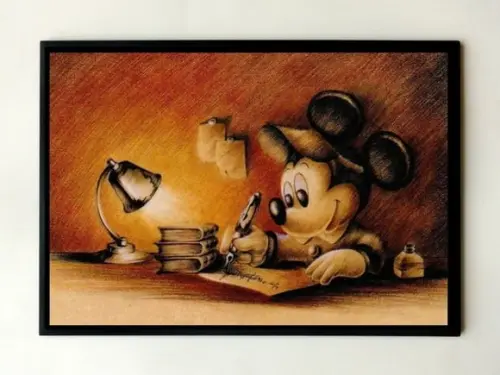 Quadro Mickey Escritor