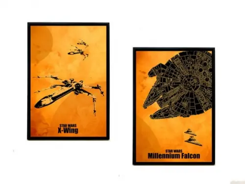 Quadros Star Wars (X-Wing & M. Falcon)