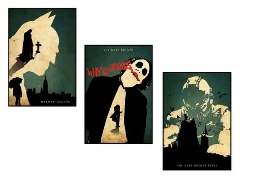 Trio de Placas Decorativas Batman