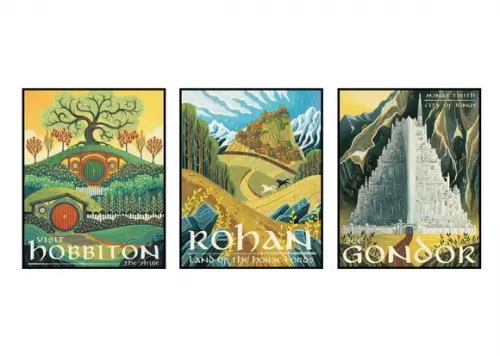 Trio de Placas Decorativas Senhor dos Anéis Terra Média