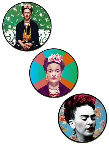 Trio de Placas Redondas 20cm Frida 01