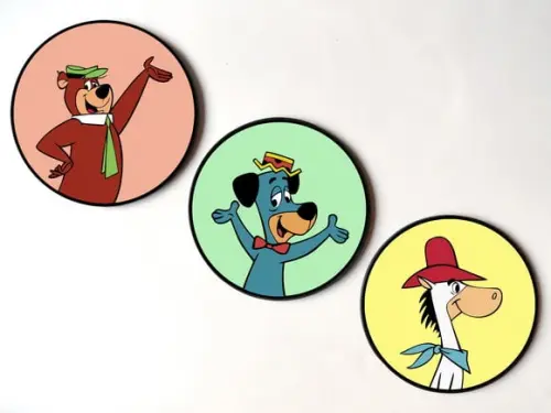 Trio de Placas Redondas Hanna Barbera