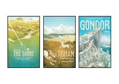 Trio de Placas Terra Média (cartazes Turismo)