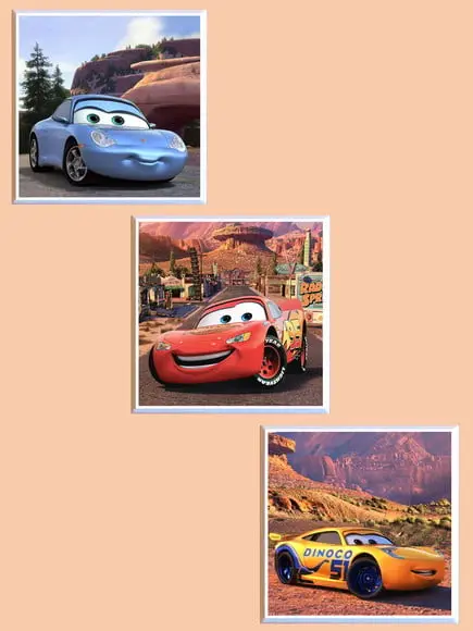 Trio de Quadros Carros