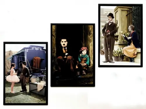 Trio de Quadros Chaplin (colorizado)
