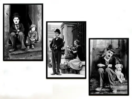 Trio de Quadros Chaplin