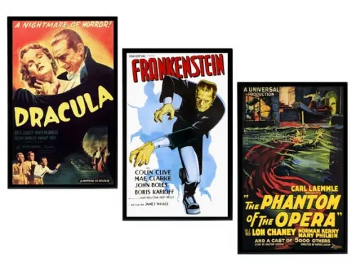 Trio de Quadros Cinema Clássico 2