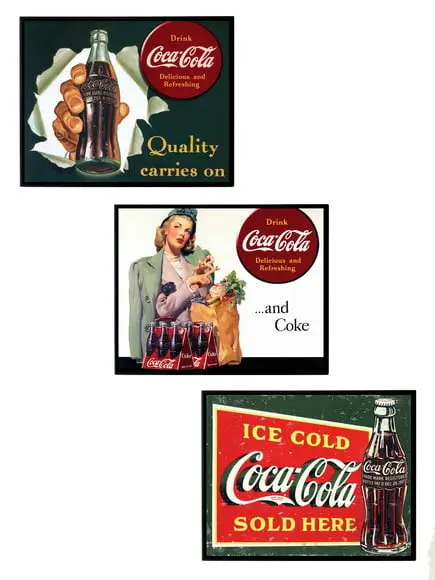 Trio de Quadros Coca Cola Vintage 03