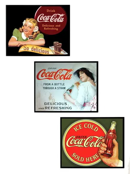 Trio de Quadros Coca Cola Vintage 01