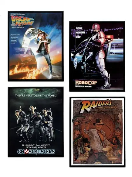 Trio de Quadros Cinema Anos 80