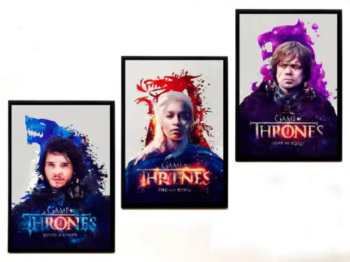 Trio de Quadros Game Of Thrones