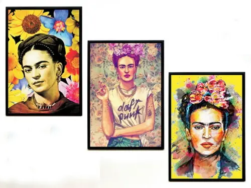 Trio de Quadros Frida Kahlo