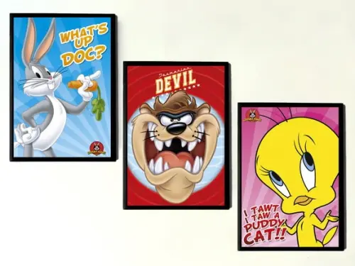 Trio de Quadros Looney Tunes