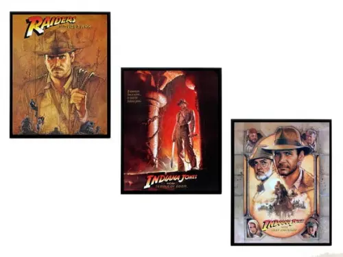 Trio de Quadros Indiana Jones