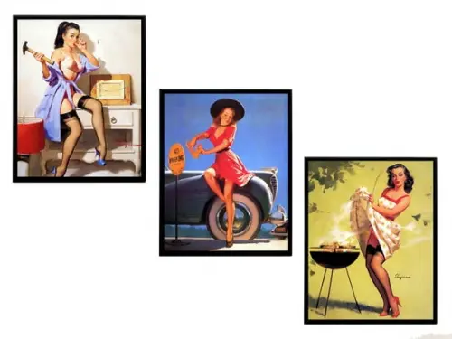 Trio de Quadros Pinups 02