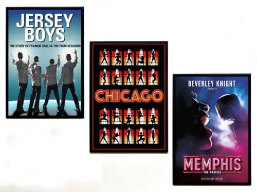 Trio de Quadros Musicais Broadway