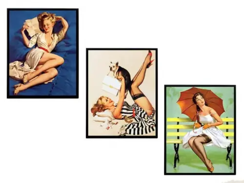 Trio de Quadros Pinups 01