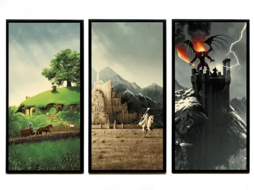 Trio de Quadros Senhor dos Anéis Gandalf