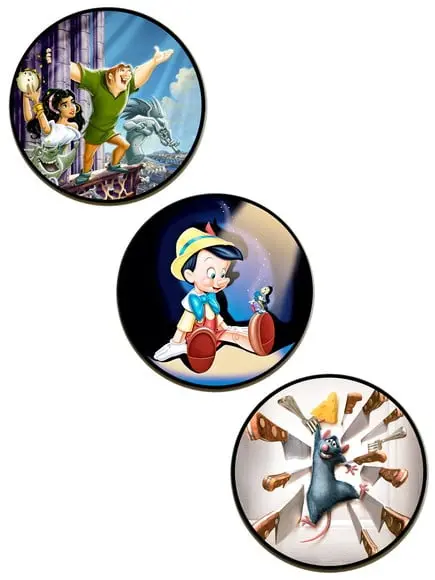 Trio de quadros redondos disney