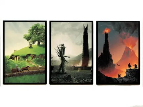 Trio de Quadros Senhor dos Anéis