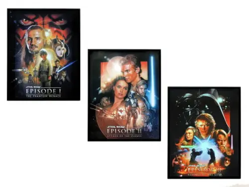 Trio de Quadros Star Wars Trilogia Prequel