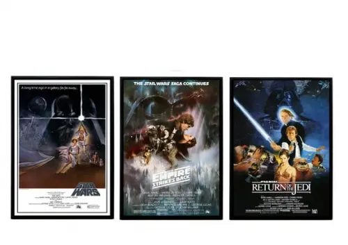 Trio De Quadros Star Wars Trilogia Clássica