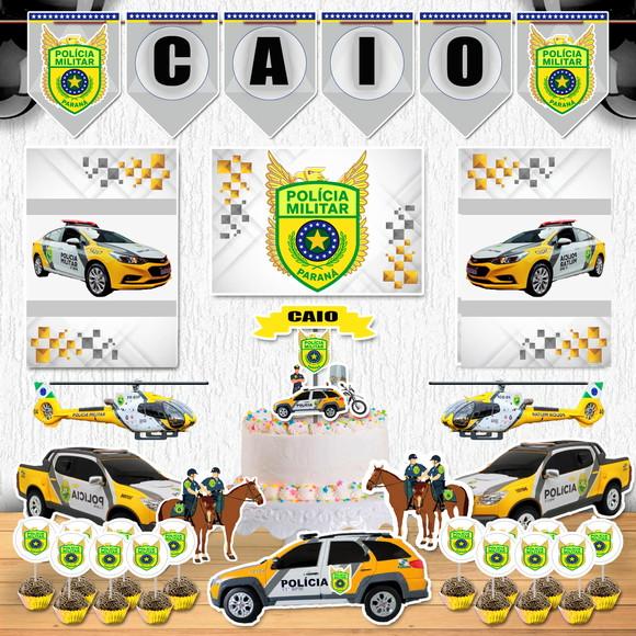 Festa Policia Militar Parana Kit Festa em Casa Decoração