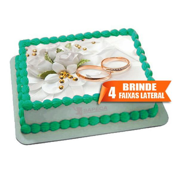 Papel arroz Aliança casamento + Brinde Faixas Laterais