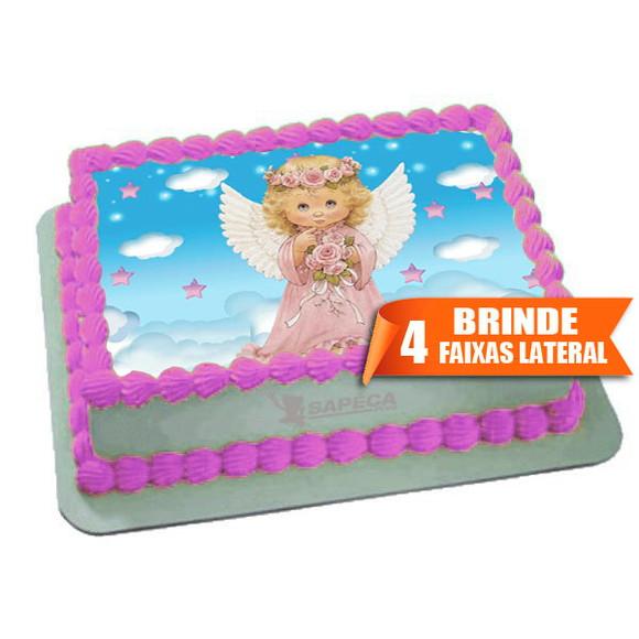 Papel arroz Anjinho Menina + Brinde Faixas Laterais