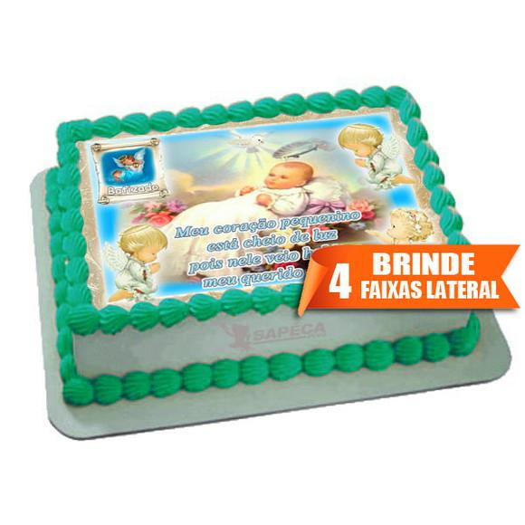 Papel arroz Batizado Menino + Brinde Faixas Laterais